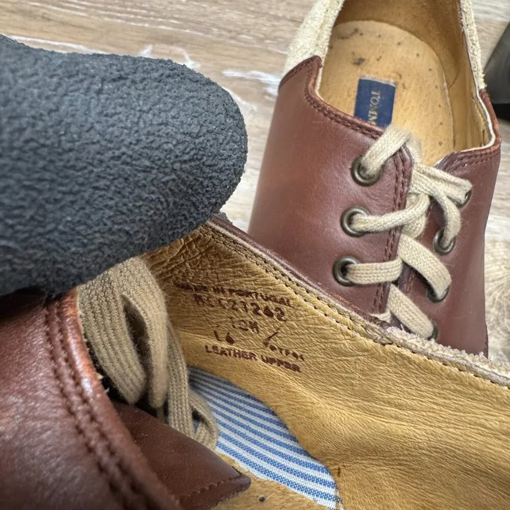 Tommy Hilfiger Brown Suede Saddle Style Oxford Shoes Men's Size 10